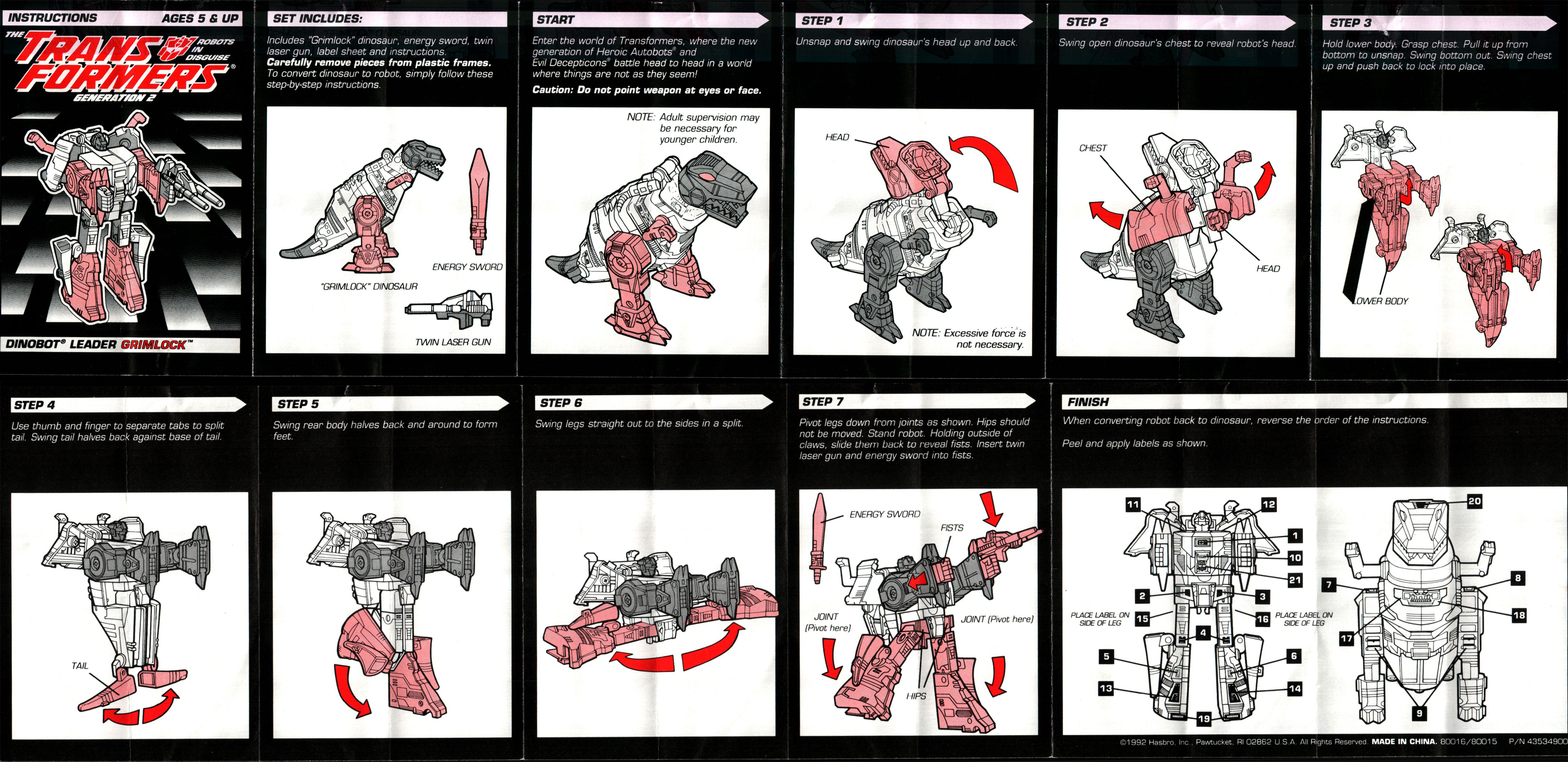 Dinobots Grimlock (blue) (Transformers, G2, Autobot) Transformerland